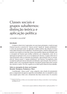 Classes sociais e grupos subalternos: distinção - IFCH