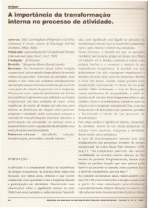 A importância da transformação interna no processo de atividade.