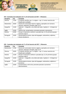 6ºA– Conteúdos das Avaliações de 17 a 23 de fevereiro de 2017