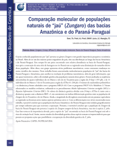 Comparação molecular de populações naturais de “jaú” (Zungaro