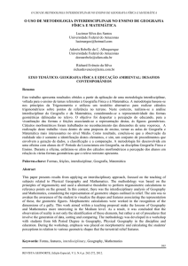 o uso de metodologia interdisciplinar no ensino de geografia física e