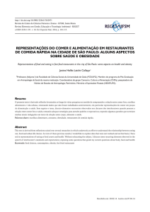 REPRESENTAÇÕES DO COMER E ALIMENTAÇÃO EM