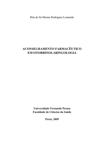 aconselhamento farmacêutico em otorrinolaringologia