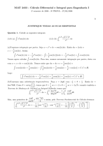 MAT 2453 - Cálculo Diferencial e Integral para Engenharia I