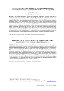 levantamento etnobotânico de plantas medicinais em comunidade