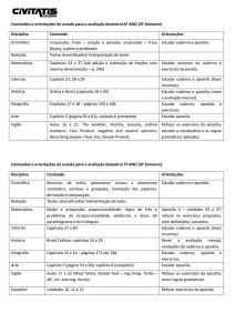 Conteúdos e orientações de estudo para a avaliação bimestral 6º