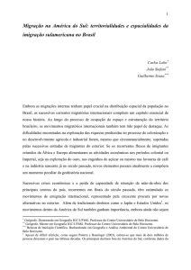 Migração na América do Sul: territorialidades e espacialidades da