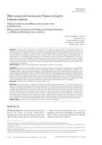 Dificuldades de Comunicação Verbal do Cliente Laringectomizado