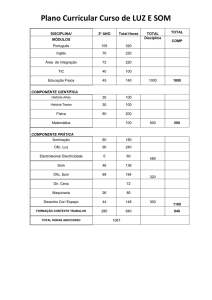 Plano Curricular Curso de LUZ E SOM