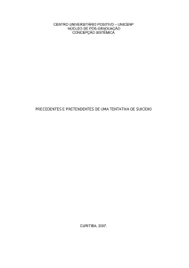 Precedentes e Pretendentes de uma Tentativa de Suicidio