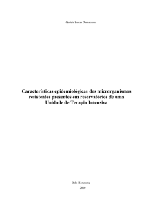 Características epidemiológicas dos microrganismos resistentes