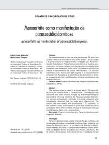 Monoartrite como manifestação de paracoccidioidomicose
