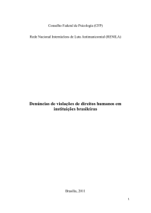 Denúncias de violações de direitos humanos em instituições