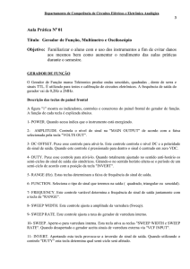 Aula Prática N 01 Título: Gerador de Função, Multímetro e