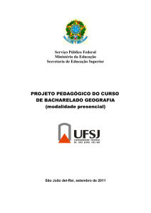 PROJETO PEDAGÓGICO DO CURSO DE BACHARELADO