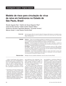 Modelo de risco para circulação do vírus da raiva em herbívoros no