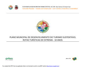 PLANO MUNICIPAL DE DESENVOLVIMENTO DO TURISMO