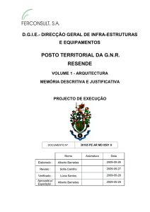 Projecto de Execução (Edifício) - Memória Descritiva e Justificativa