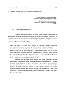 15. MANUTENÇÃO DOS REVESTIMENTOS PÉTREOS 15.1