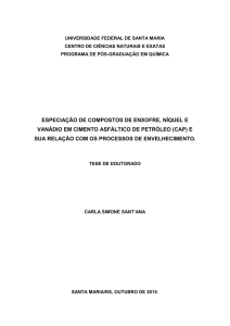 especiação de compostos de enxofre, níquel e vanádio em cimento