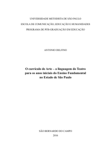 O currículo de Arte – a linguagem do Teatro para os anos iniciais do