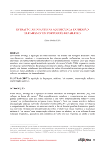 ESTRATéGIAS INFANTIS NA AQUISIçãO DA EXPRESSãO `ELE