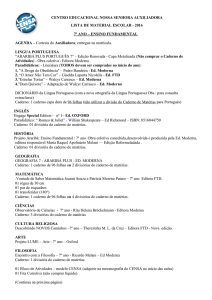 2016 7º ANO – ENSINO FUNDAMENTAL AGENDA – Cortesia