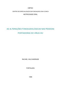 as alterações fonoaudiológicas nas pessoas portadoras do vírus hiv