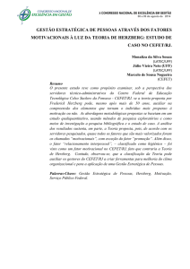 gestão estratégica de pessoas através dos fatores motivacionais à