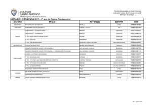 LISTA DE LIVROS PARA 2017 - 2º ano do Ensino Fundamental