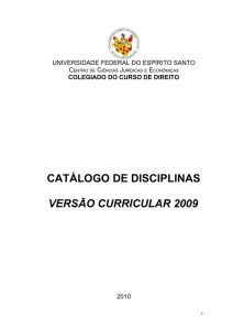 catálogo de disciplinas versão curricular 2009 - Direito