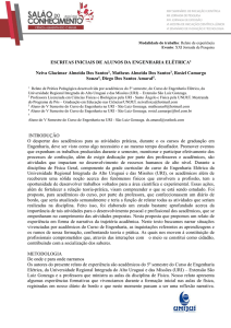 ESCRITAS INICIAIS DE ALUNOS DA ENGENHARIA ELÉTRICA1