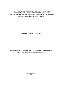Extração sequencial de chumbo em cambissolo flúvico - udesc