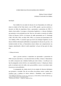 O DISCURSO DAS FINANCIADORAS DE CRÉDITO