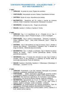 conteúdos programáticos – avaliações finais : 1º ao 5º ano