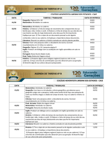 agenda de tarefas 6º a agenda de tarefas 6º b