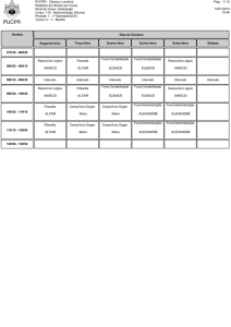 Dias da Semana PUCPR - Câmpus Londrina Relatório de Horário