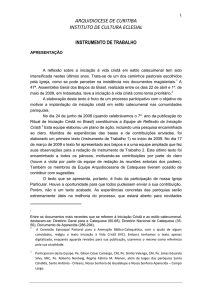 Documento de trabalho sobre sacramentos de iniciação