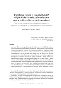 Psicologia clínica e espiritualidade/ religiosidade: interlocução