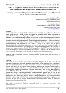 Análise da Fragilidade Ambiental e das Áreas de Preservação
