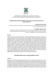 biodiversidade brasileira como fonte de medicamentos fitoterápicos