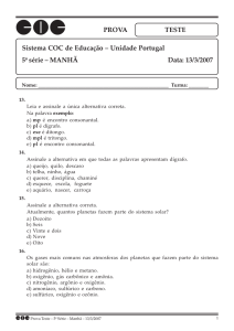 Unidade Portugal 5ª série – MANHÃ Data: 13/3/2007
