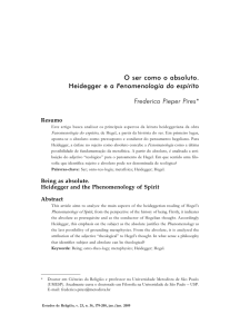 O ser como o absoluto. Heidegger e a Fenomenologia