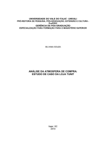 análise da atmosfera de compra: estudo de caso da loja tunit