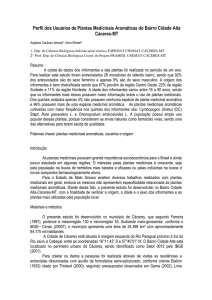 Perfil dos Usuários de Plantas Medicinais Aromáticas do Bairro