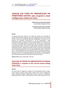 ANÁLISE DAS FASES DE URBANIZAÇÃO DO TERRITÓRIO GOIANO