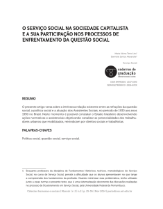 O SERVIÇO SOCIAL NA SOCIEDADE CAPITALISTA E A SUA