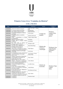 Calendário e temáticas - Universidade de Lisboa