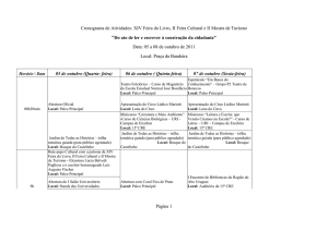 Página 1 Cronograma de Atividades: XIV Feira do Livro, II Feira