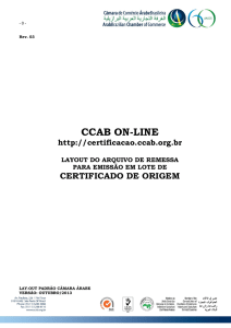 Layout Remessa CCAB On-line - Bem-vindo ao CCAB On-line